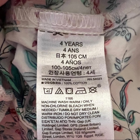Baby Gap Girls Floral Romper Size 4 | 100% Cotton - Picture 6 of 6